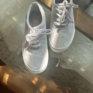 Vans White and Blue Sneakers Low-Top Comfort